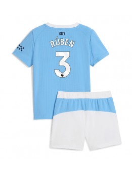 Billige Manchester City Ruben Dias #3 Hjemmedraktsett Barn 2025-26 Kortermet (+ Korte bukser)